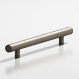 Colonial Bronze - 12'' center-to-center, 16'' overall, 0.625'' diameter Round Appliance Pull, Door Pull, Shower Door Pull with straight posts hand finished in Distressed Pewter - Distressed Pewter