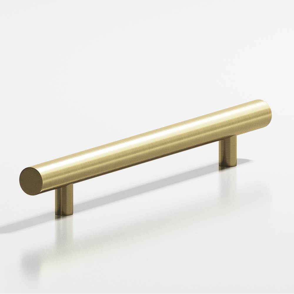 Colonial Bronze - 10'' center-to-center, 14'' overall, 0.625'' diameter Round Cabinet Pull, Appliance Pull, Door Pull, Shower Door Pull with straight posts hand finished in Antique Brass - Antique Brass