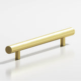 Colonial Bronze - 12'' center-to-center, 16'' overall, 0.625'' diameter Round Appliance Pull, Door Pull, Shower Door Pull with straight posts hand finished in Matte Satin Brass - Matte Satin Brass