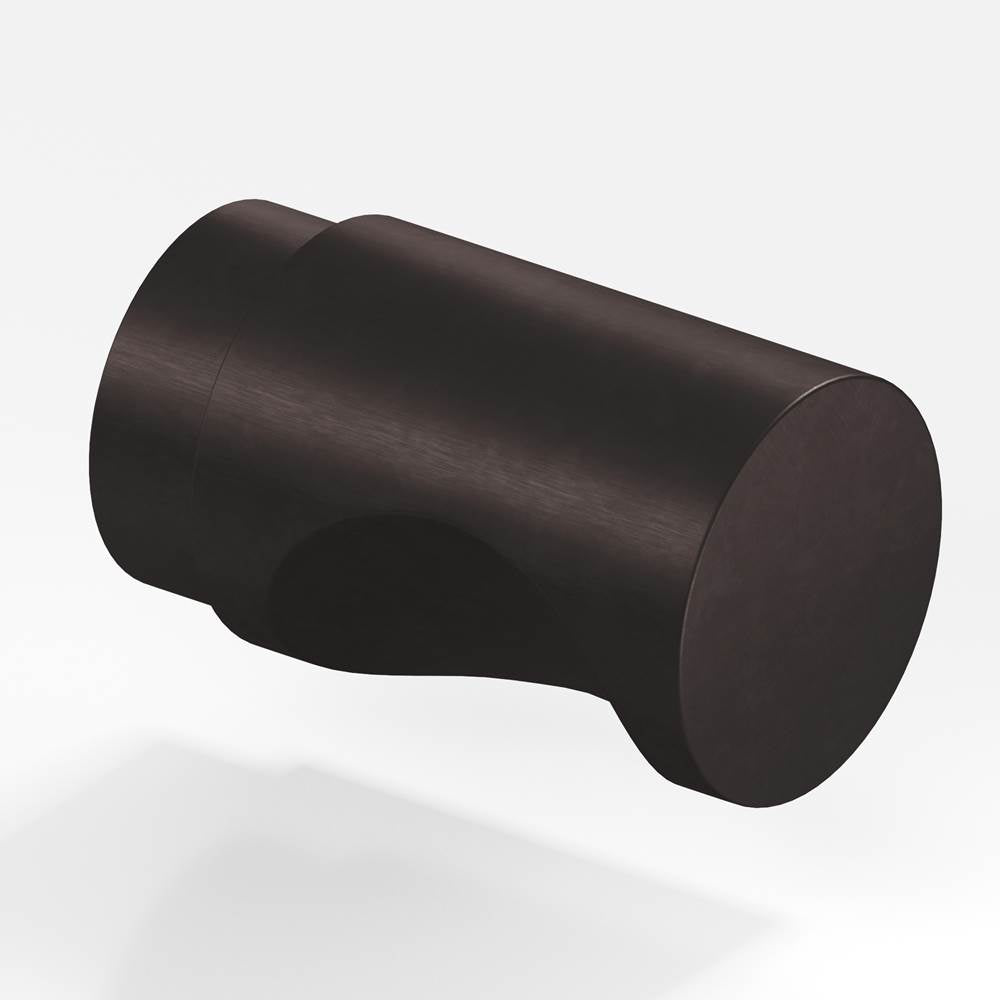Colonial Bronze - 1'' diameter Round Cabinet Knob, Back-to-Back Shower Door Knob Kit hand finished in Matte Dark Statuary Bronze - Matte Dark Statuary Bronze