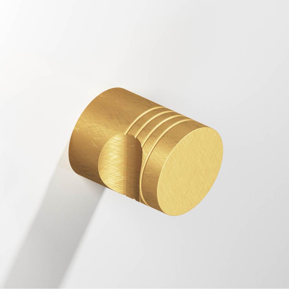 Colonial Bronze - 1'' diameter Round, grooved Cabinet Knob, Back-to-Back Shower Door Knob Kit hand finished in Weathered Brass - Weathered Brass