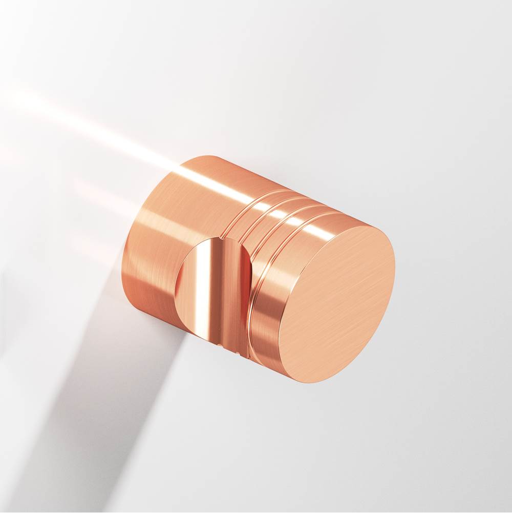 Colonial Bronze - 0.75'' diameter Round, grooved Cabinet Knob hand finished in Satin Copper - Satin Copper