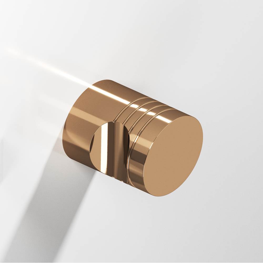Colonial Bronze - 0.75'' diameter Round, grooved Cabinet Knob hand finished in Polished Bronze - Polished Bronze