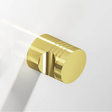 Colonial Bronze - 0.75'' diameter Round, grooved Cabinet Knob hand finished in Unlacquered Polished Brass - Unlacquered Polished Brass