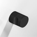 Colonial Bronze - 1'' diameter Round, grooved Cabinet Knob, Back-to-Back Shower Door Knob Kit hand finished in Matte Satin Black - Matte Satin Black