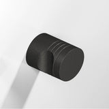 Colonial Bronze - 1'' diameter Round, grooved Cabinet Knob, Back-to-Back Shower Door Knob Kit hand finished in Frost Black - Frost Black