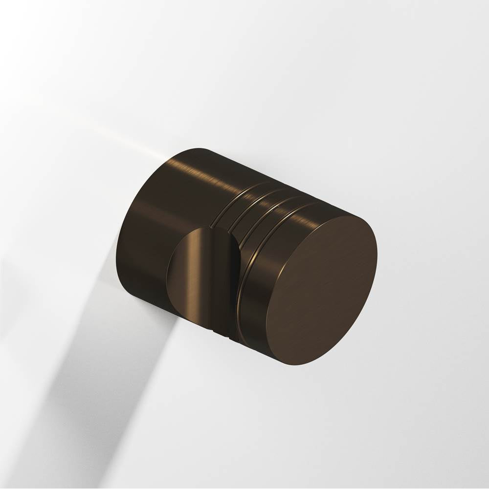 Colonial Bronze - 0.75'' diameter Round, grooved Cabinet Knob hand finished in Oil Rubbed Bronze - Oil Rubbed Bronze