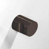 Colonial Bronze - 1'' diameter Round, grooved Cabinet Knob, Back-to-Back Shower Door Knob Kit hand finished in Dark Statuary Bronze - Dark Statuary Bronze