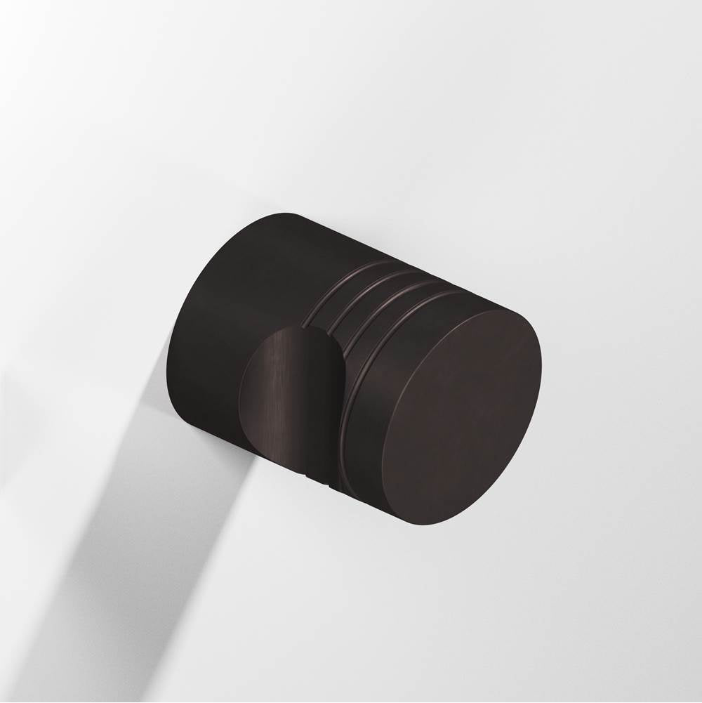 Colonial Bronze - 1'' diameter Round, grooved Cabinet Knob, Back-to-Back Shower Door Knob Kit hand finished in Matte Dark Statuary Bronze - Matte Dark Statuary Bronze