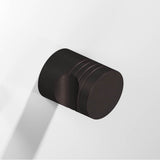 Colonial Bronze - 0.75'' diameter Round, grooved Cabinet Knob hand finished in Matte Dark Statuary Bronze - Matte Dark Statuary Bronze