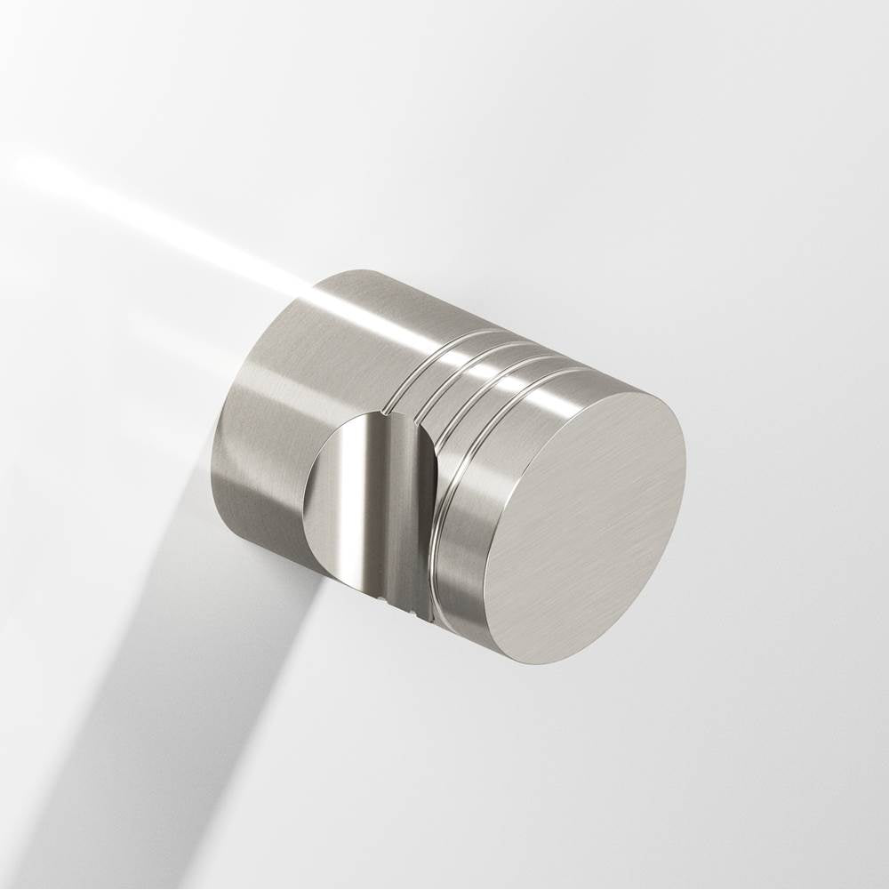 Colonial Bronze - 0.75'' diameter Round, grooved Cabinet Knob hand finished in Satin Nickel - Satin Nickel