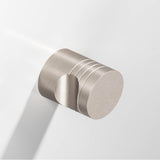 Colonial Bronze - 1'' diameter Round, grooved Cabinet Knob, Back-to-Back Shower Door Knob Kit hand finished in Matte Satin Nickel - Matte Satin Nickel
