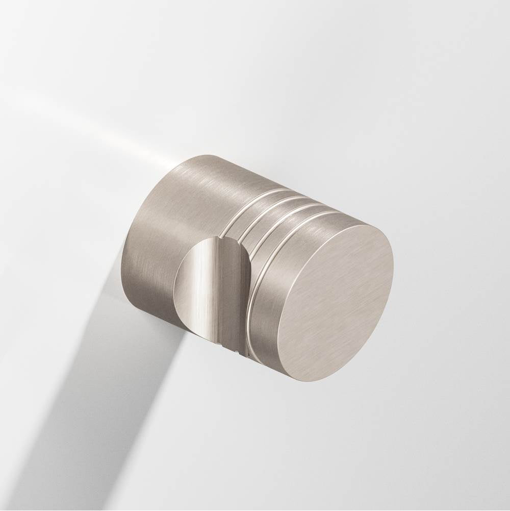 Colonial Bronze - 0.75'' diameter Round, grooved Cabinet Knob hand finished in Matte Satin Nickel - Matte Satin Nickel