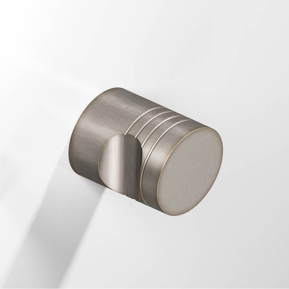 Colonial Bronze - 0.75'' diameter Round, grooved Cabinet Knob hand finished in Pewter - Pewter