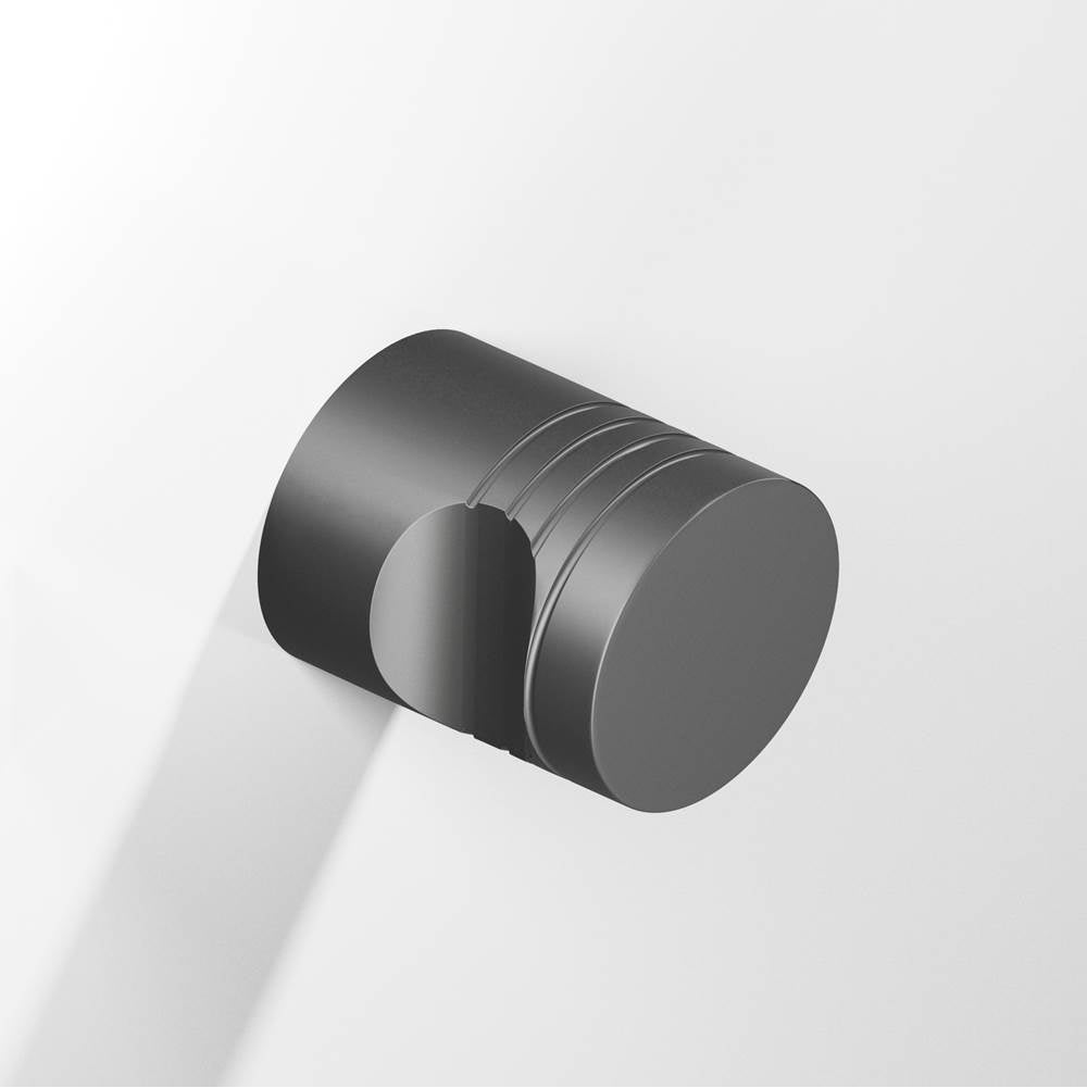 Colonial Bronze - 0.75'' diameter Round, grooved Cabinet Knob hand finished in Matte Graphite - Matte Graphite