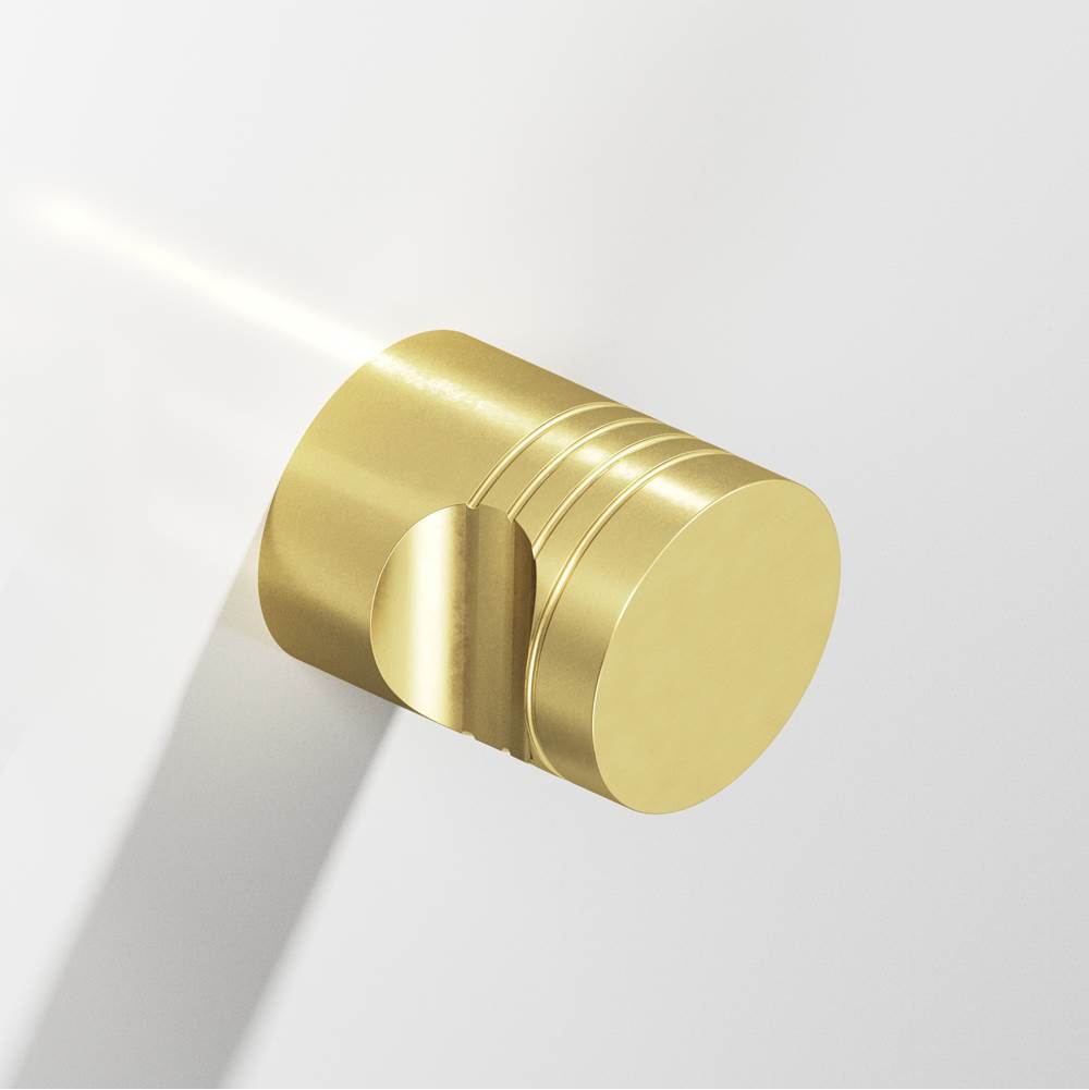 Colonial Bronze - 1'' diameter Round, grooved Cabinet Knob, Back-to-Back Shower Door Knob Kit hand finished in Matte Satin Brass - Matte Satin Brass