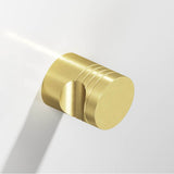 Colonial Bronze - 0.75'' diameter Round, grooved Cabinet Knob hand finished in Matte Satin Brass - Matte Satin Brass