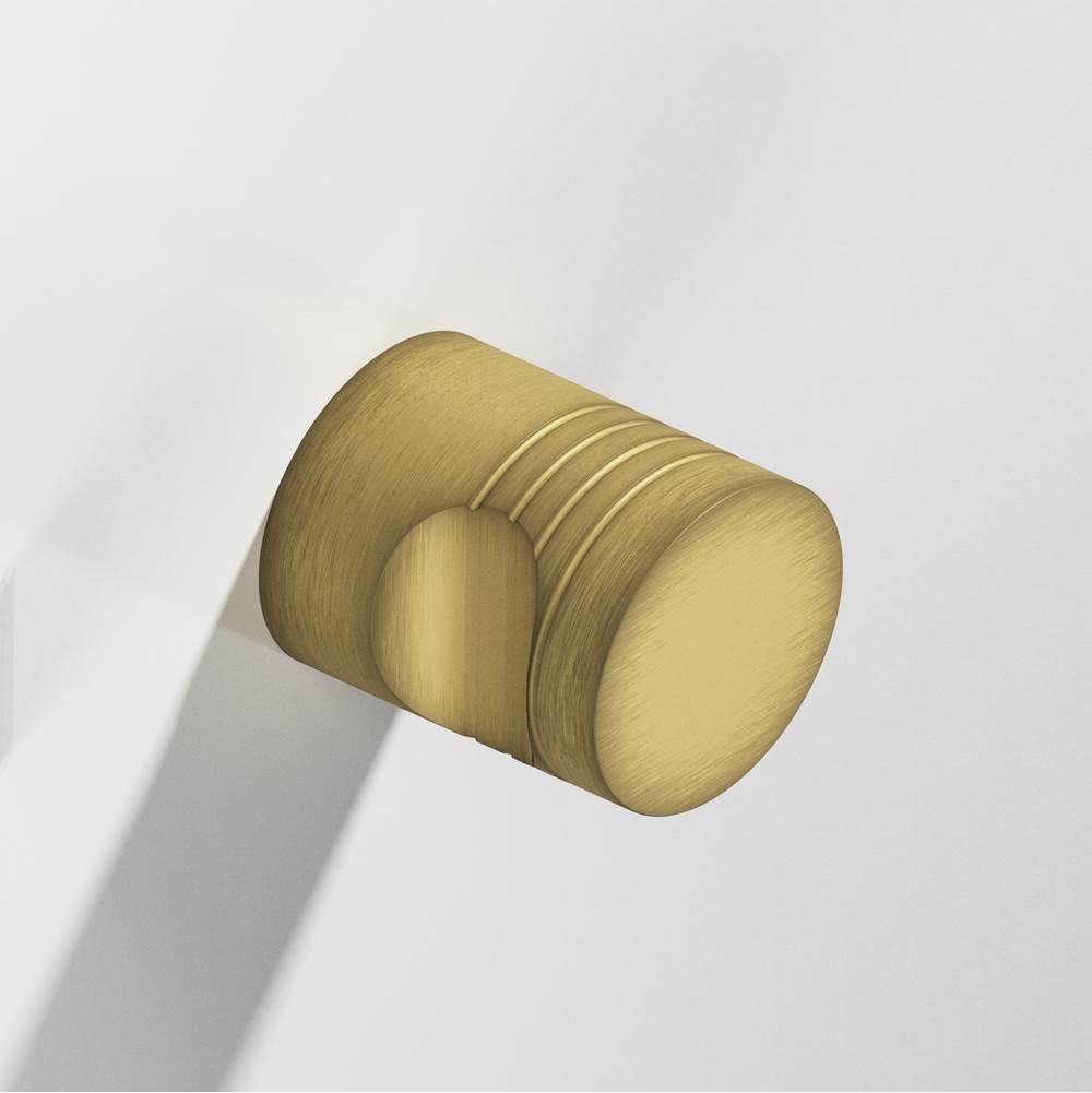 Colonial Bronze - 0.75'' diameter Round, grooved Cabinet Knob hand finished in Matte Antique Satin Brass - Matte Antique Satin Brass