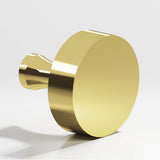 Colonial Bronze - 1'' diameter Round Cabinet Knob with flared post hand finished in Polished Brass - Polished Brass
