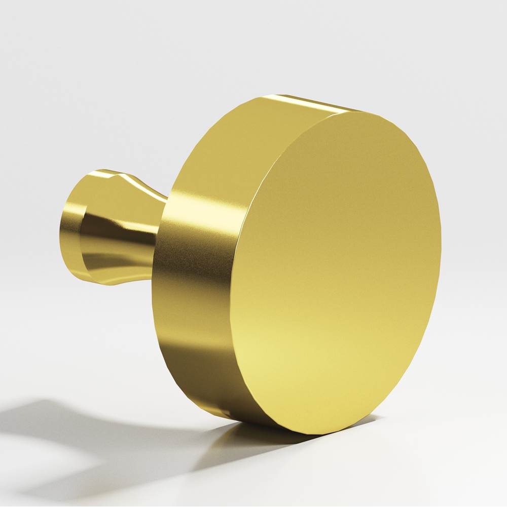 Colonial Bronze - 1.5'' diameter Round Cabinet Knob with flared post hand finished in French Gold - French Gold