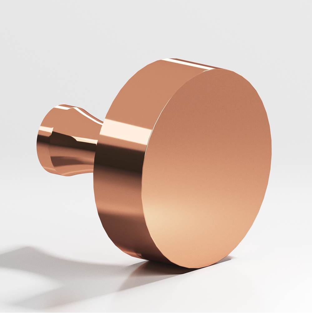 Colonial Bronze - 1.5'' diameter Round Cabinet Knob with flared post hand finished in Polished Copper - Polished Copper