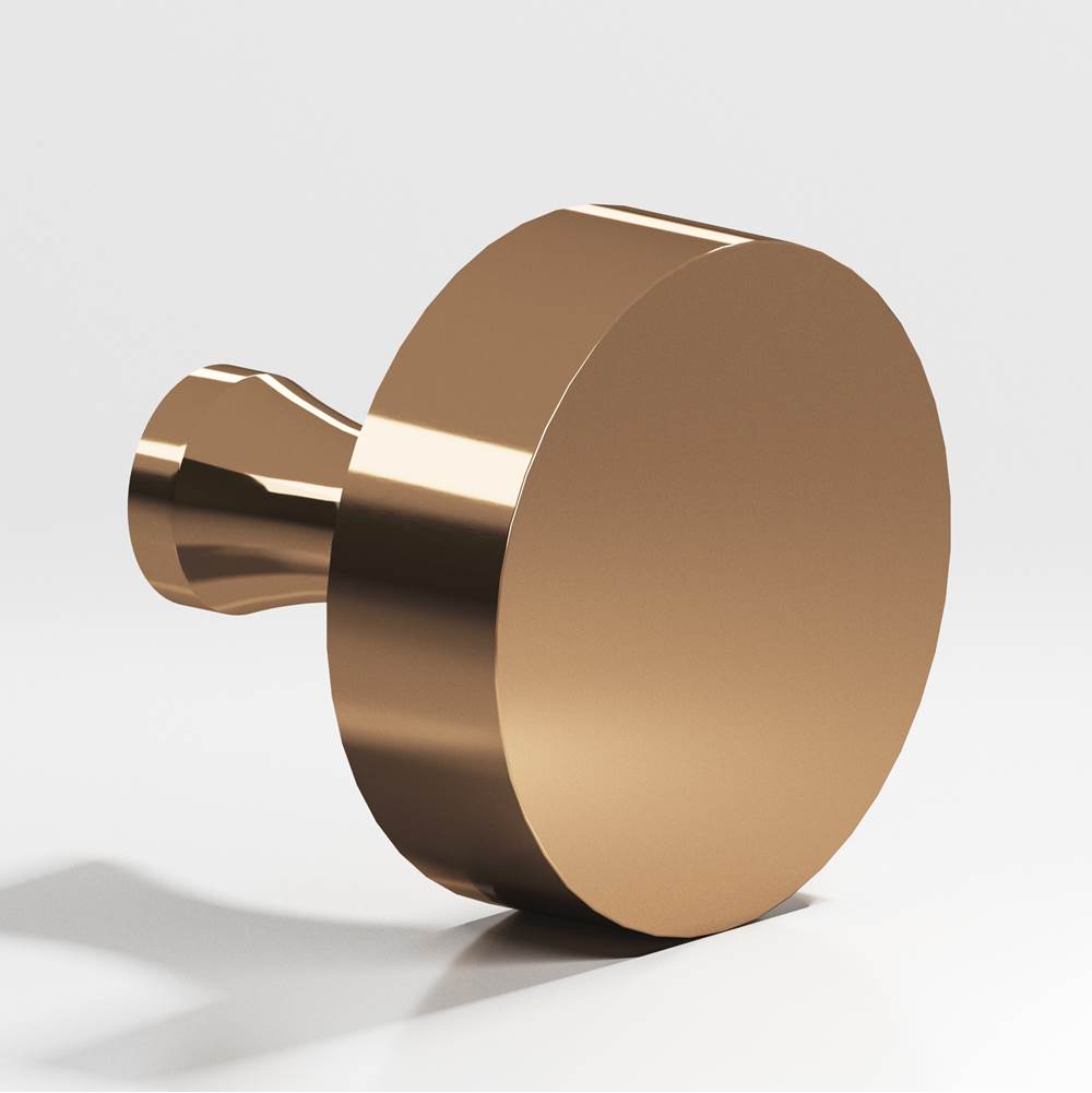 Colonial Bronze - 1.5'' diameter Round Cabinet Knob with flared post hand finished in Polished Bronze - Polished Bronze