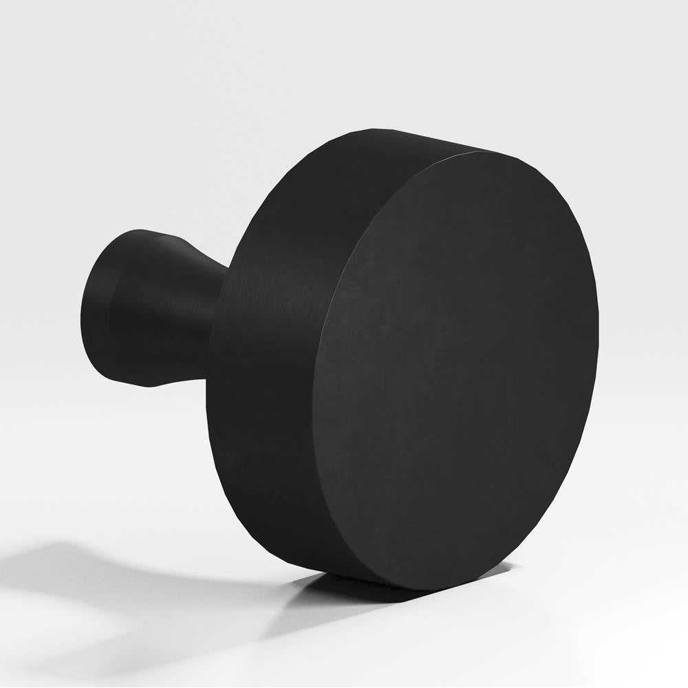 Colonial Bronze - 1.5'' diameter Round Cabinet Knob with flared post hand finished in Matte Satin Black - Matte Satin Black