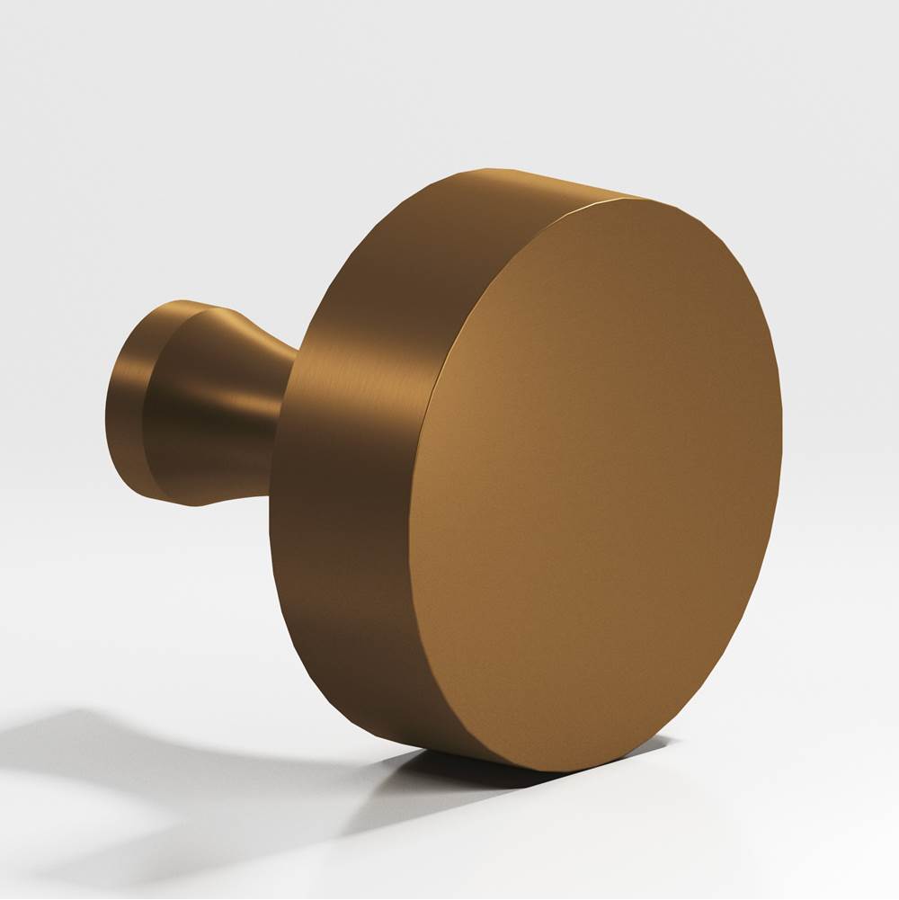 Colonial Bronze - 1'' diameter Round Cabinet Knob with flared post hand finished in Matte Light Statuary Bronze - Matte Light Statuary Bronze