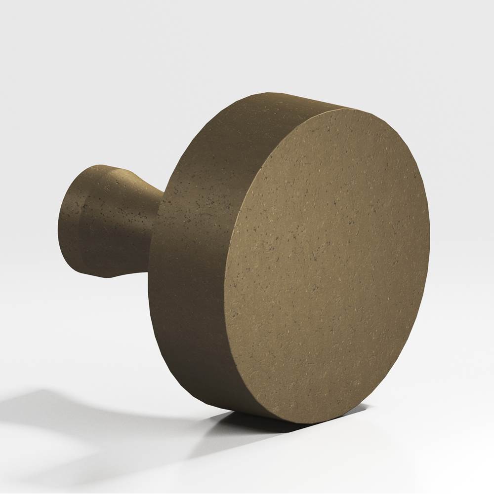 Colonial Bronze - 1.25'' diameter Round Cabinet Knob with flared post hand finished in Distressed Oil Rubbed Bronze - Distressed Oil Rubbed Bronze
