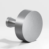 Colonial Bronze - 1.25'' diameter Round Cabinet Knob with flared post hand finished in Matte Satin Chrome - Matte Satin Chrome