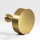 Colonial Bronze - 1.5'' diameter Round Cabinet Knob with flared post hand finished in Unlacquered Satin Brass - Unlacquered Satin Brass
