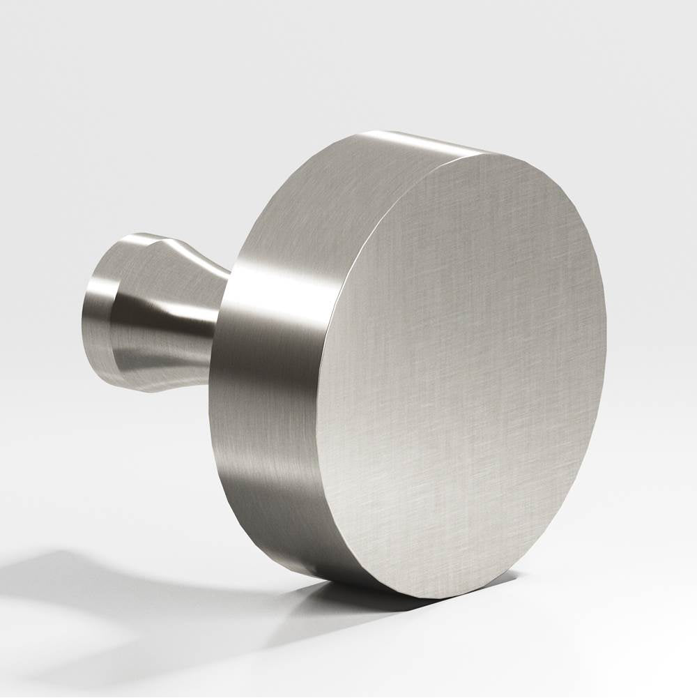 Colonial Bronze - 1.5'' diameter Round Cabinet Knob with flared post hand finished in Satin Nickel - Satin Nickel