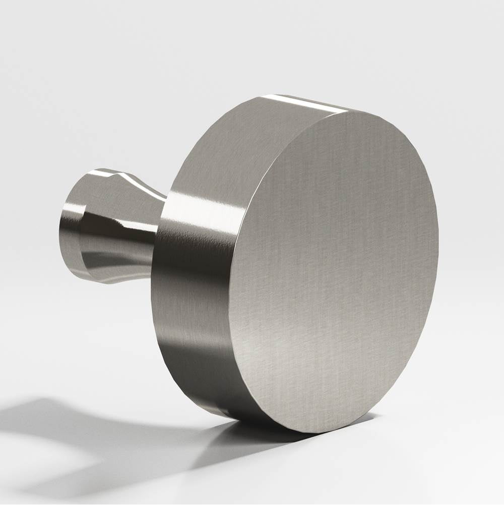 Colonial Bronze - 1.5'' diameter Round Cabinet Knob with flared post hand finished in Nickel Stainless - Nickel Stainless