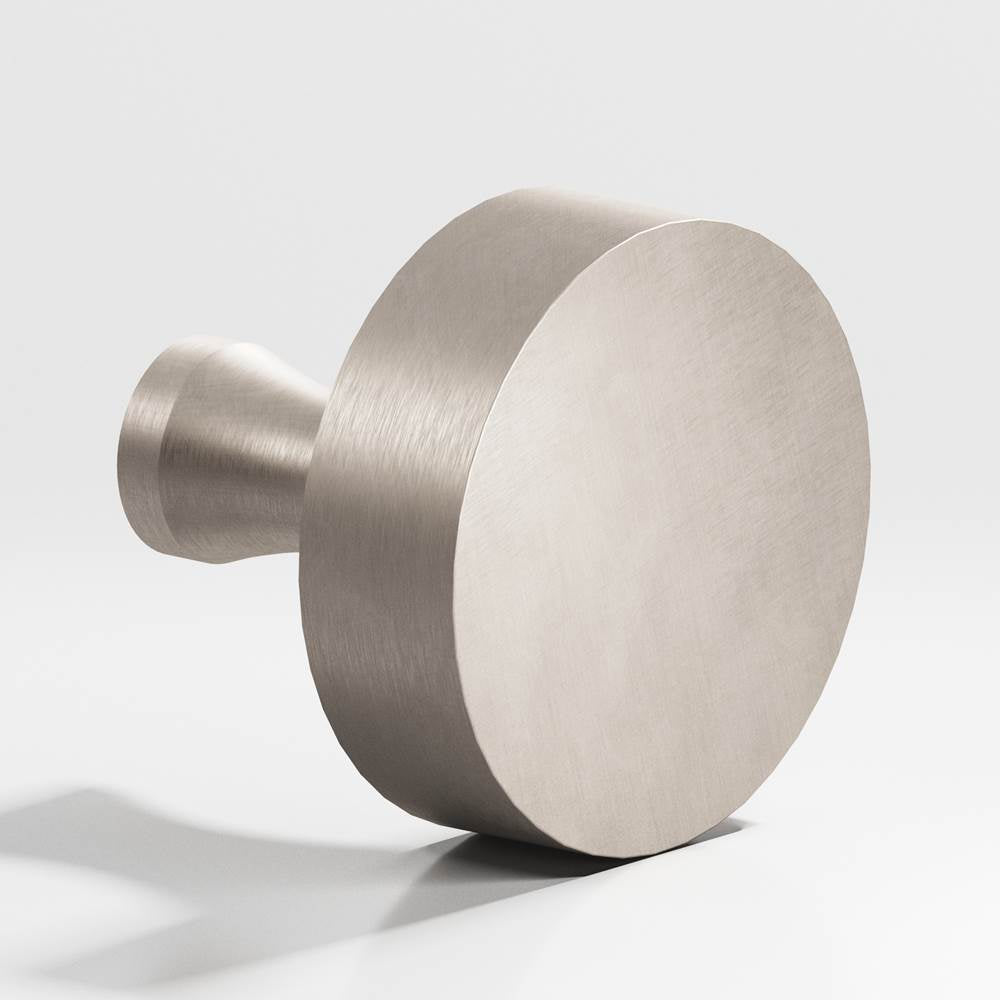 Colonial Bronze - 1.25'' diameter Round Cabinet Knob with flared post hand finished in Matte Satin Nickel - Matte Satin Nickel