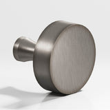 Colonial Bronze - 1'' diameter Round Cabinet Knob with flared post hand finished in Pewter - Pewter