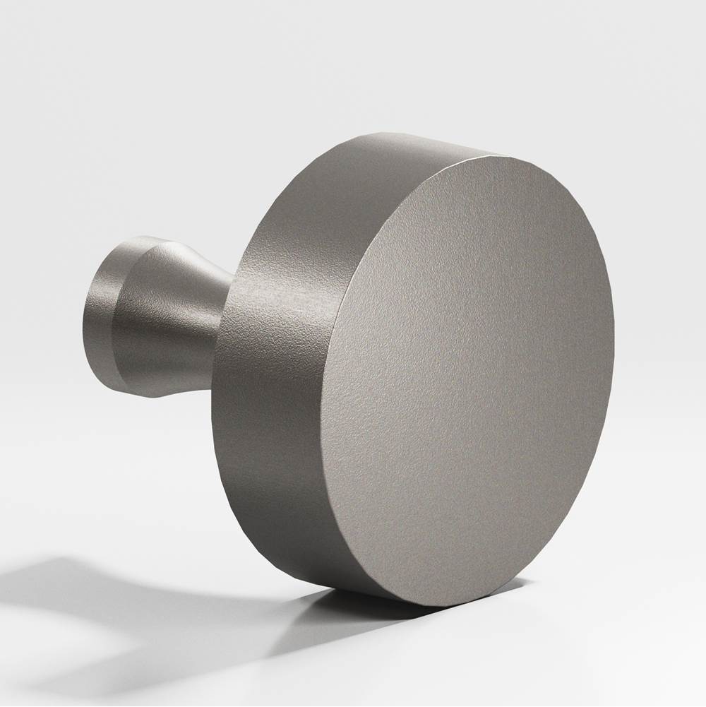 Colonial Bronze - 1.5'' diameter Round Cabinet Knob with flared post hand finished in Frost Nickel - Frost Nickel