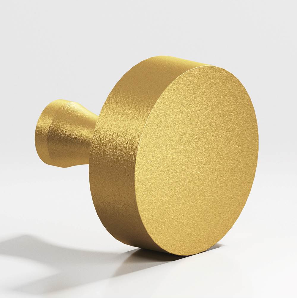 Colonial Bronze - 1.25'' diameter Round Cabinet Knob with flared post hand finished in Frost Brass - Frost Brass