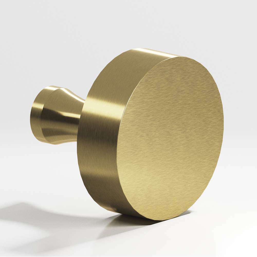 Colonial Bronze - 1.5'' diameter Round Cabinet Knob with flared post hand finished in Antique Brass - Antique Brass