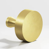 Colonial Bronze - 1.25'' diameter Round Cabinet Knob with flared post hand finished in Matte Satin Brass - Matte Satin Brass