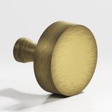 Colonial Bronze - 1.25'' diameter Round Cabinet Knob with flared post hand finished in Matte Antique Satin Brass - Matte Antique Satin Brass