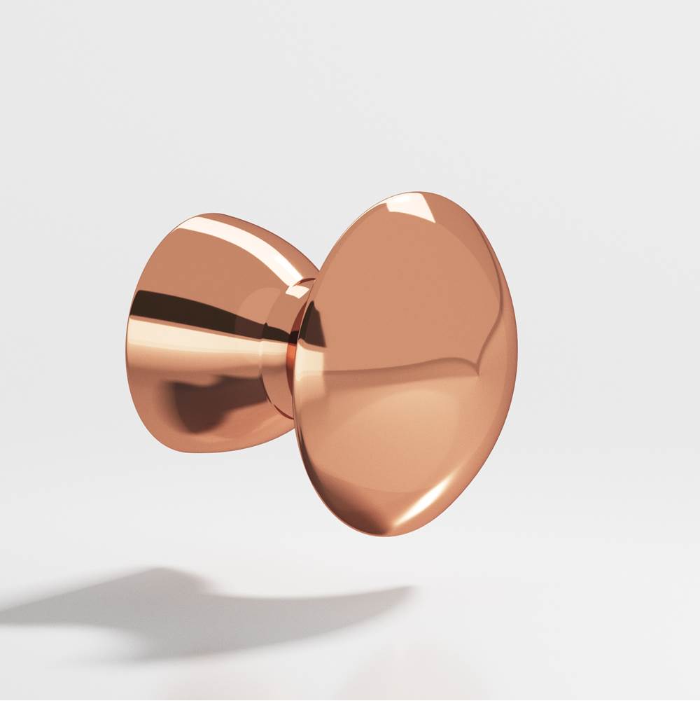 Colonial Bronze - 0.75'' diameter Round Cabinet Knob hand finished in Polished Copper - Polished Copper