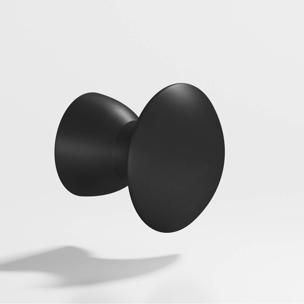 Colonial Bronze - 1.25'' diameter Round Cabinet Knob, Back-to-Back Shower Door Knob Kit hand finished in Matte Satin Black - Matte Satin Black