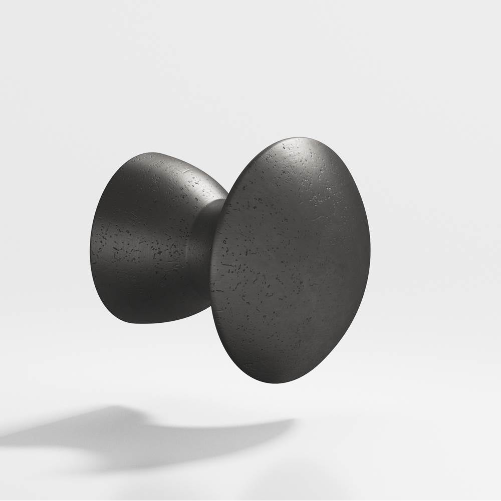 Colonial Bronze - 1.25'' diameter Round Cabinet Knob, Back-to-Back Shower Door Knob Kit hand finished in Distressed Satin Black - Distressed Satin Black