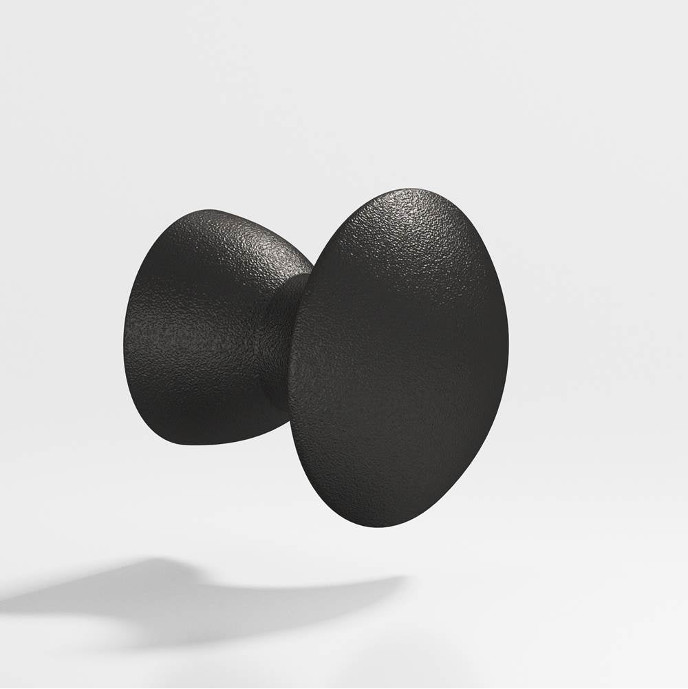 Colonial Bronze - 1'' diameter Round Cabinet Knob hand finished in Frost Black - Frost Black