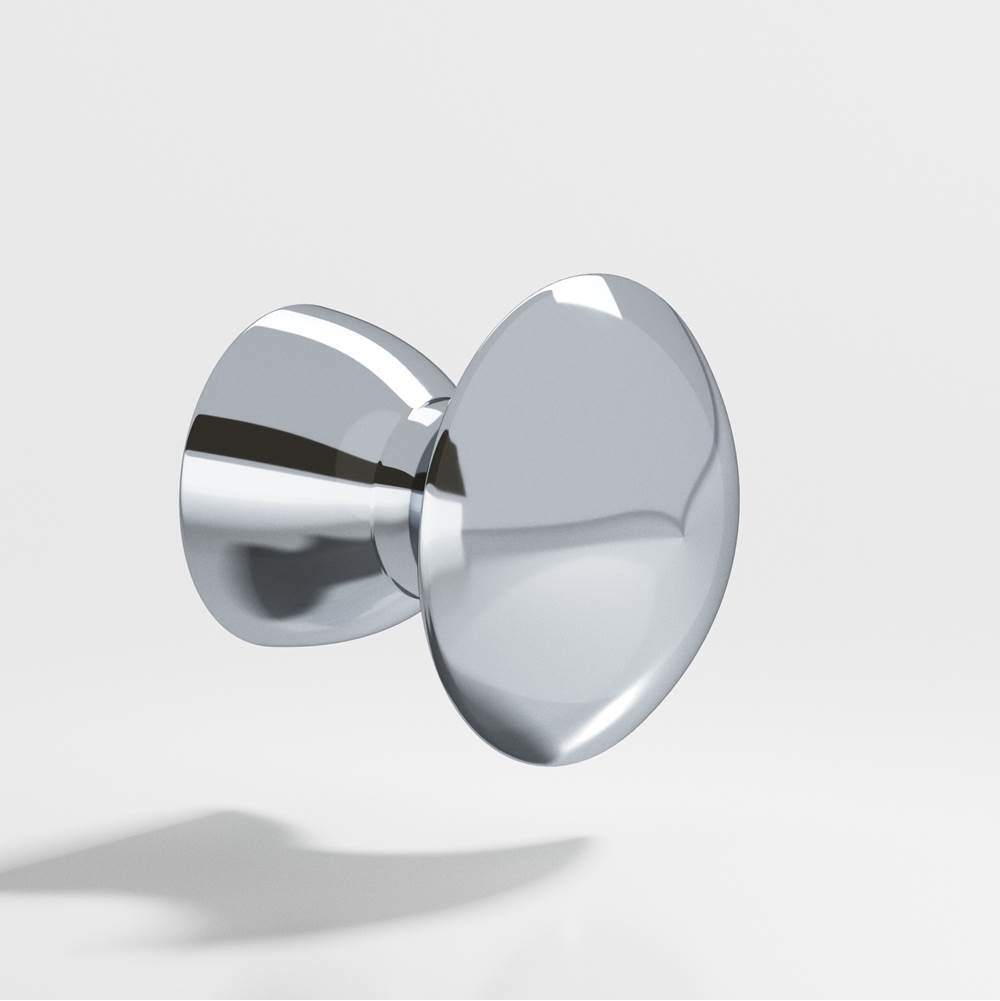 Colonial Bronze - 1.25'' diameter Round Cabinet Knob, Back-to-Back Shower Door Knob Kit hand finished in Polished Chrome - Polished Chrome