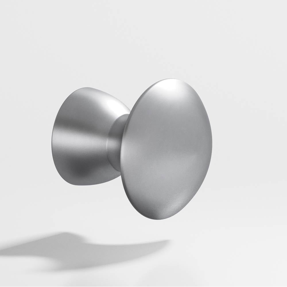 Colonial Bronze - 1.25'' diameter Round Cabinet Knob, Back-to-Back Shower Door Knob Kit hand finished in Matte Satin Chrome - Matte Satin Chrome