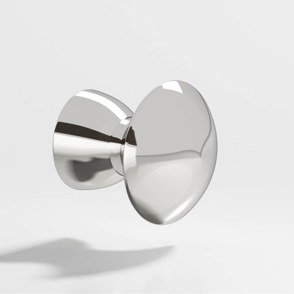 Colonial Bronze - 1'' diameter Round Cabinet Knob hand finished in Polished Nickel - Polished Nickel