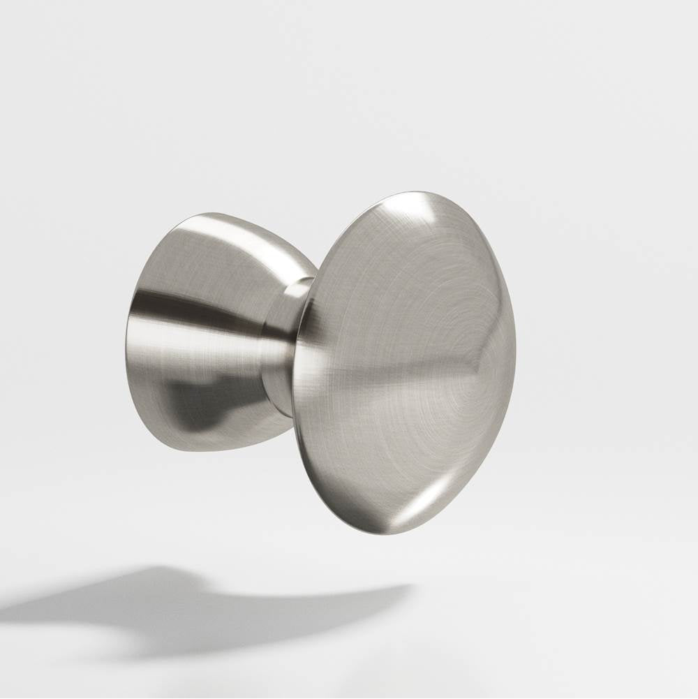 Colonial Bronze - 1.25'' diameter Round Cabinet Knob, Back-to-Back Shower Door Knob Kit hand finished in Satin Nickel - Satin Nickel