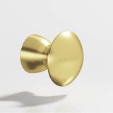 Colonial Bronze - 1'' diameter Round Cabinet Knob hand finished in Matte Satin Brass - Matte Satin Brass