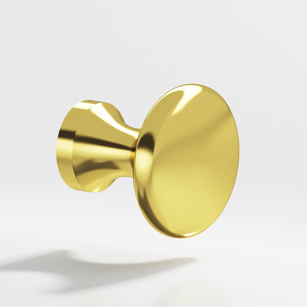 Colonial Bronze - 1.125'' diameter Round Cabinet Knob hand finished in French Gold - French Gold